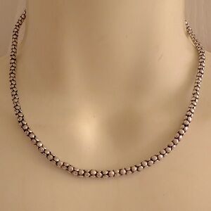 Vintage sterling silver caviar chain necklace. Italy